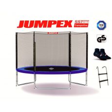 Trampolína JUMPEX SST 305 cm 3nohy modrá s vonkajšou sieťou. Bezpečný rebrík + Protišmykové ponožky ZDARMA.